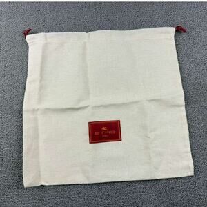 Etro Milano Dust Bag Woman‎ White Logo Patch Drawstring Closure Pouch Accessory